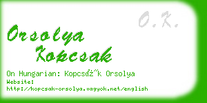 orsolya kopcsak business card